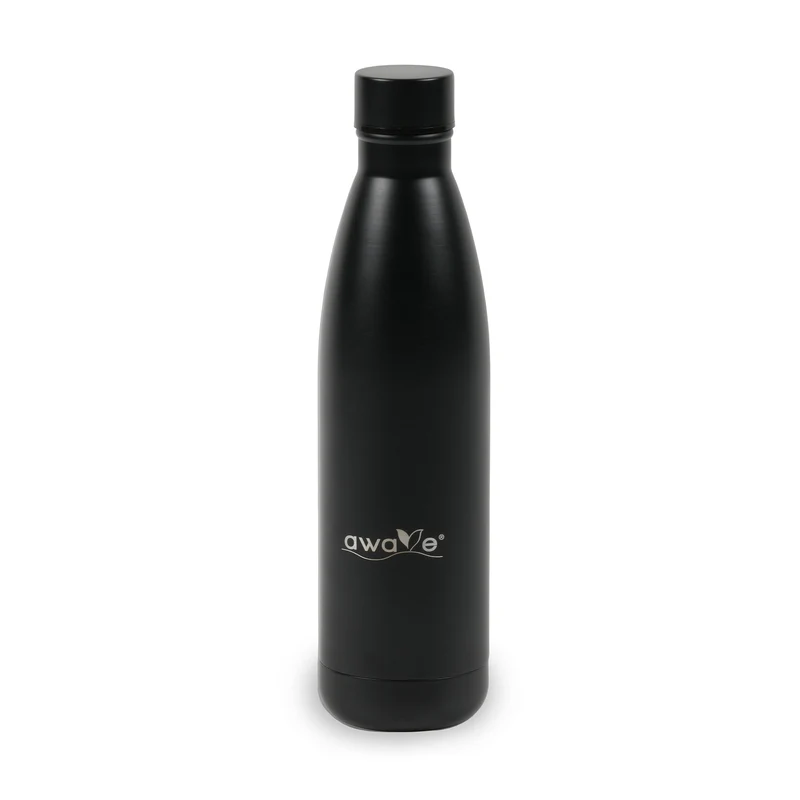 AWAVE® Thermo Trinkflaschen-Set, aus recyceltem Edelstahl, 500 ml, mit Accessoires