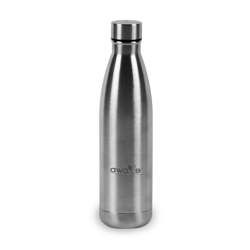 AWAVE® Thermo Trinkflaschen-Set, aus recyceltem Edelstahl, 500 ml, mit Accessoires
