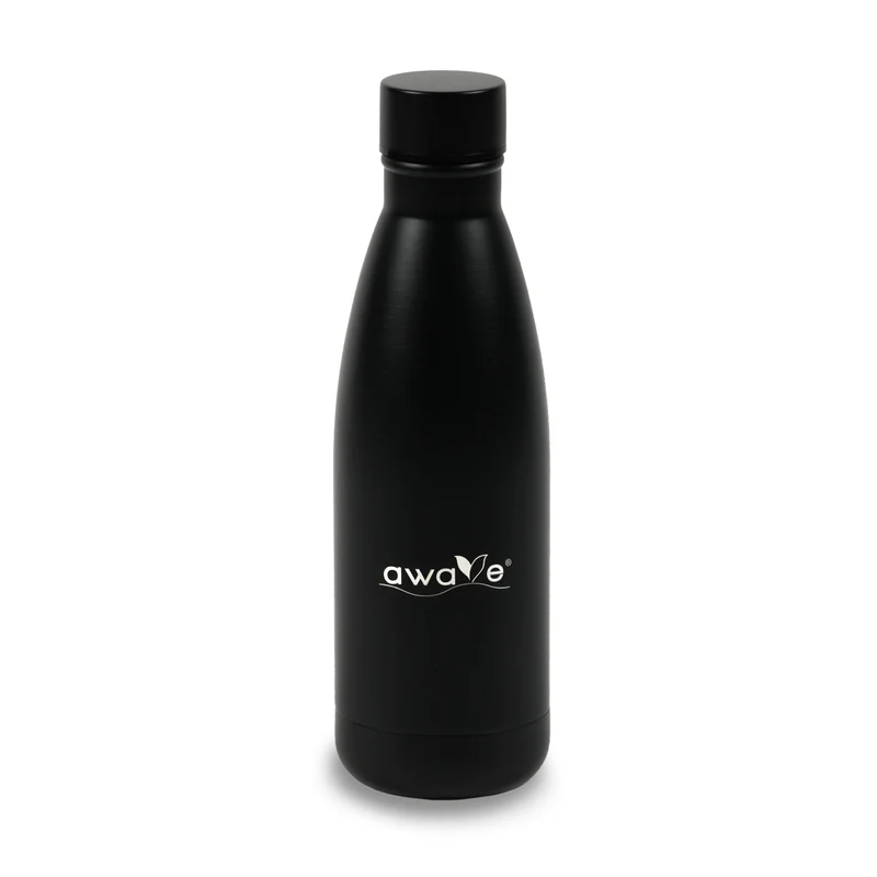 AWAVE® Thermo Trinkflaschen-Set, aus recyceltem Edelstahl, 350 ml, mit Accessoires