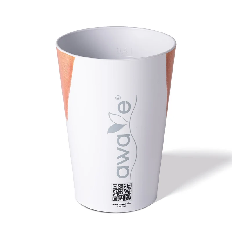 AWAVE® Becher, 400 ml, aus rPET, mit Eichstrich, stapelbar