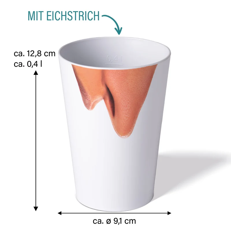 AWAVE® Becher, 400 ml, aus rPET, mit Eichstrich, stapelbar