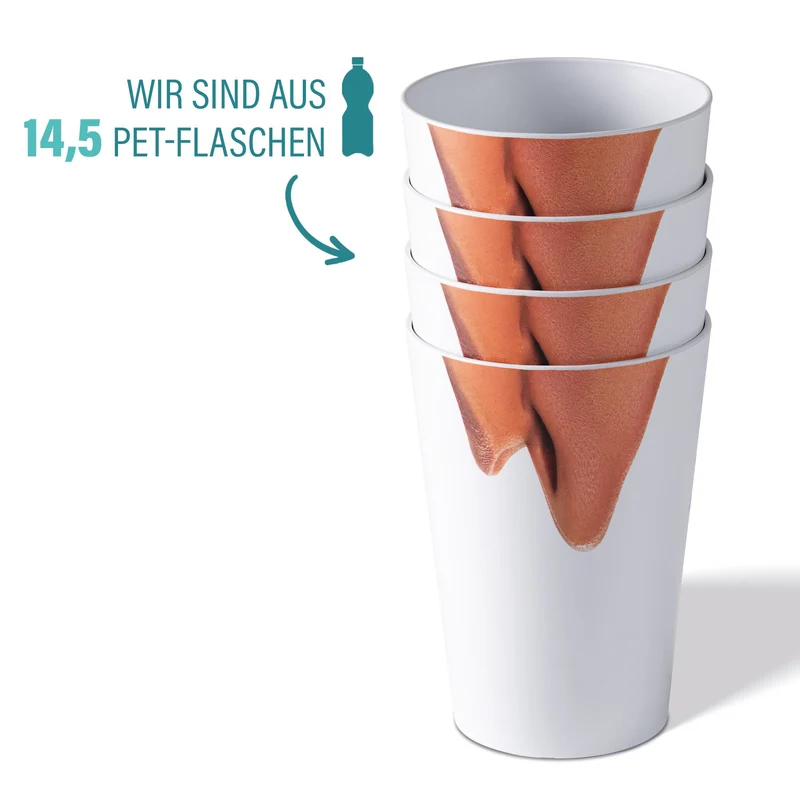AWAVE® Becher, 400 ml, aus rPET, mit Eichstrich, stapelbar