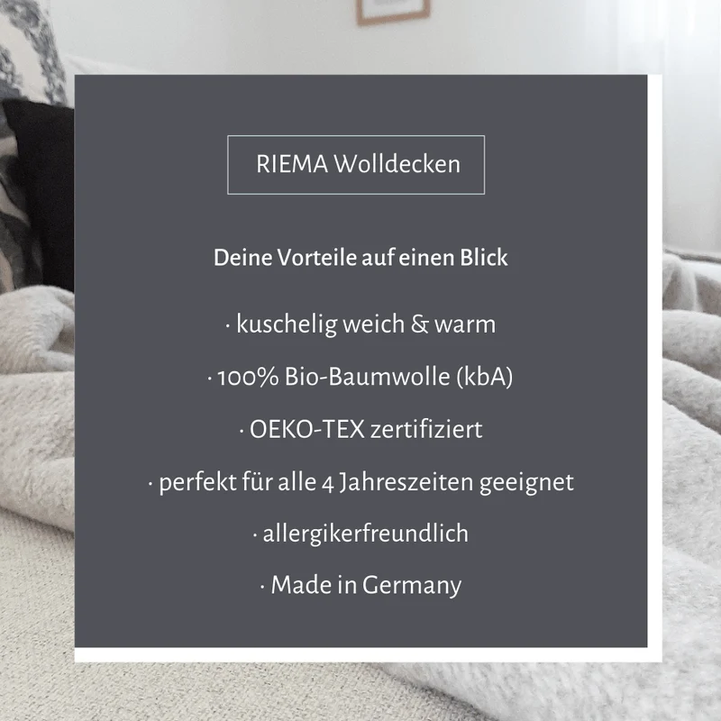 Bio-Baumwolldecke FINN Blau
