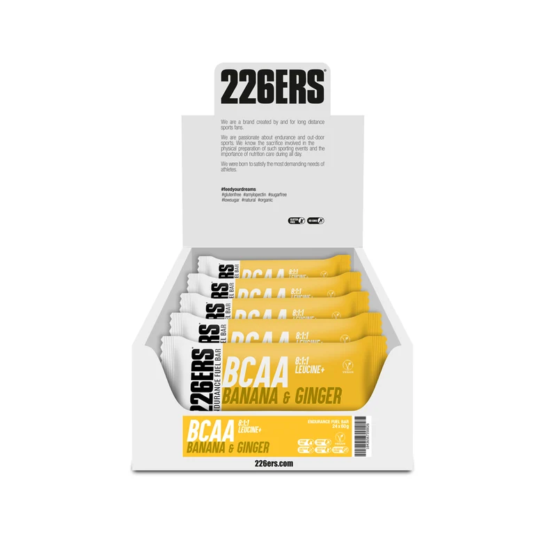 BOX 24 ENDURANCE FUEL BAR BCAA - Barrita Energética Vegana 60g