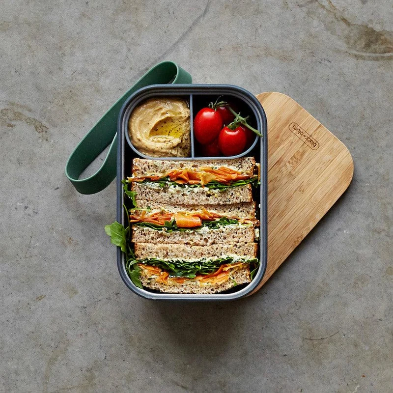 Lunchbox Edelstahl mit Bambusdeckel