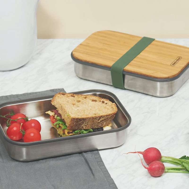 Lunchbox Edelstahl mit Bambusdeckel