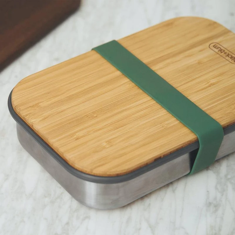 Lunchbox Edelstahl mit Bambusdeckel