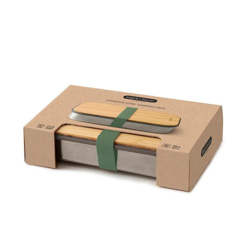 Lunchbox Edelstahl mit Bambusdeckel