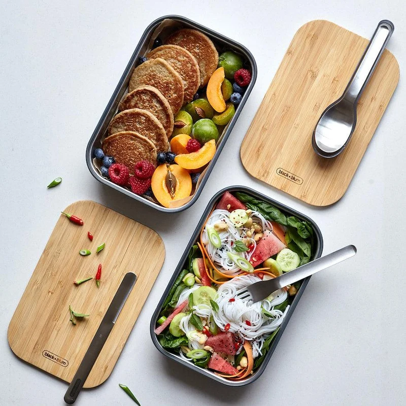 Lunchbox Edelstahl mit Bambusdeckel