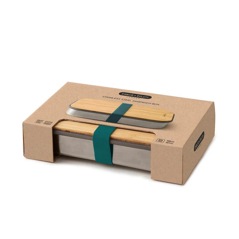 Lunchbox Edelstahl mit Bambusdeckel