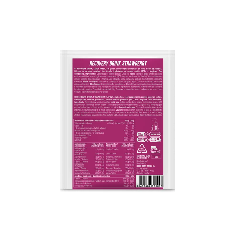 RECOVERY DRINK - Recuperador Muscular Grass Fed Monodosis 50g