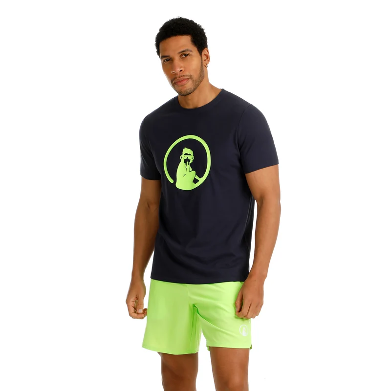 Wild Trainings T-Shirt Herren-Dunkelblau,Neongrün