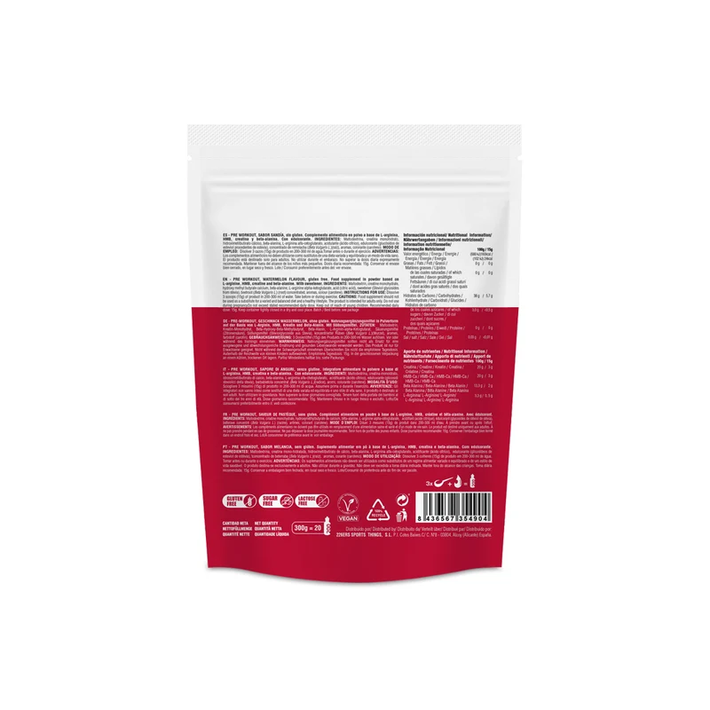 PRE WORKOUT 300g - Suplemento Deportivo Pre-Entreno