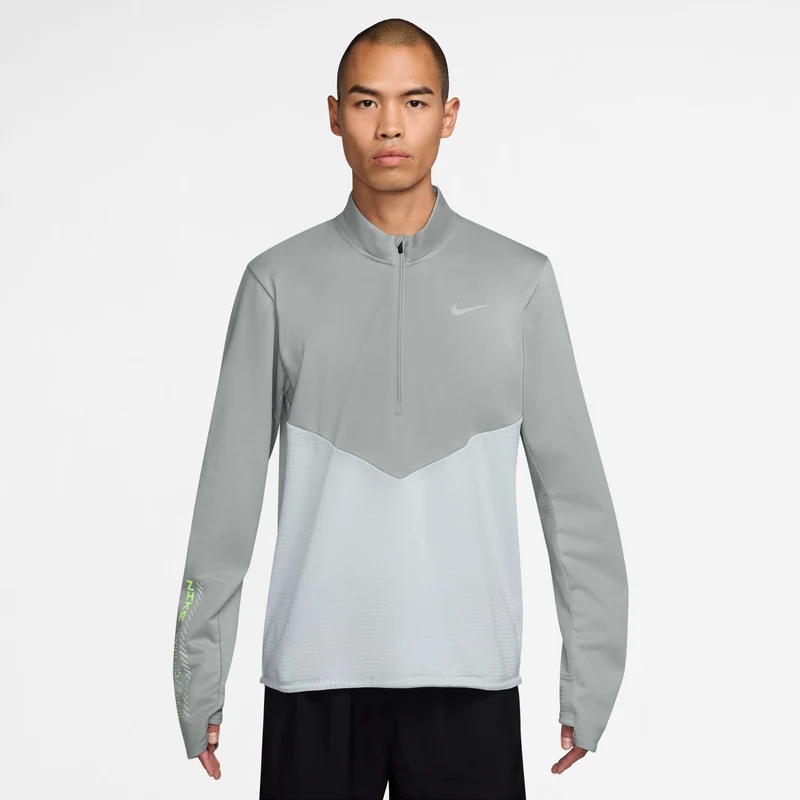 Pacer Winterized Half-Zip Laufshirt Herren - grau, silber