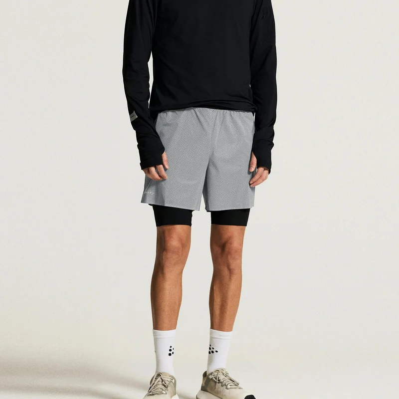 Reflective Laufshorts Herren - silber