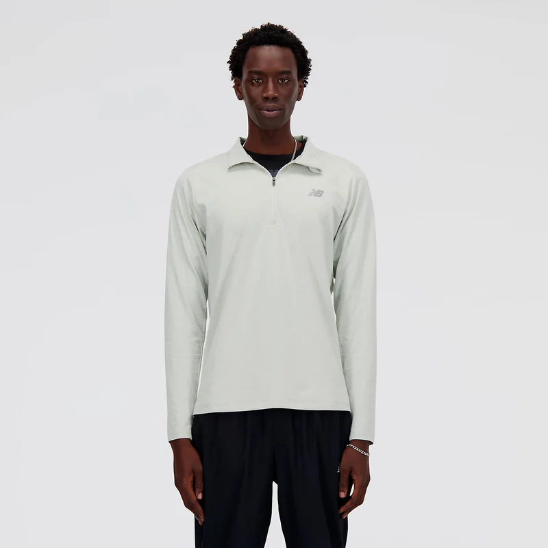 Space Dye 1/4 Zip Longsleeve Herren - grau