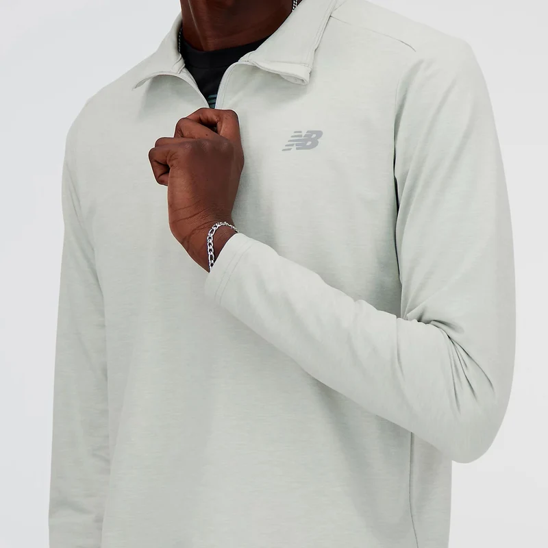 Space Dye 1/4 Zip Longsleeve Herren - grau