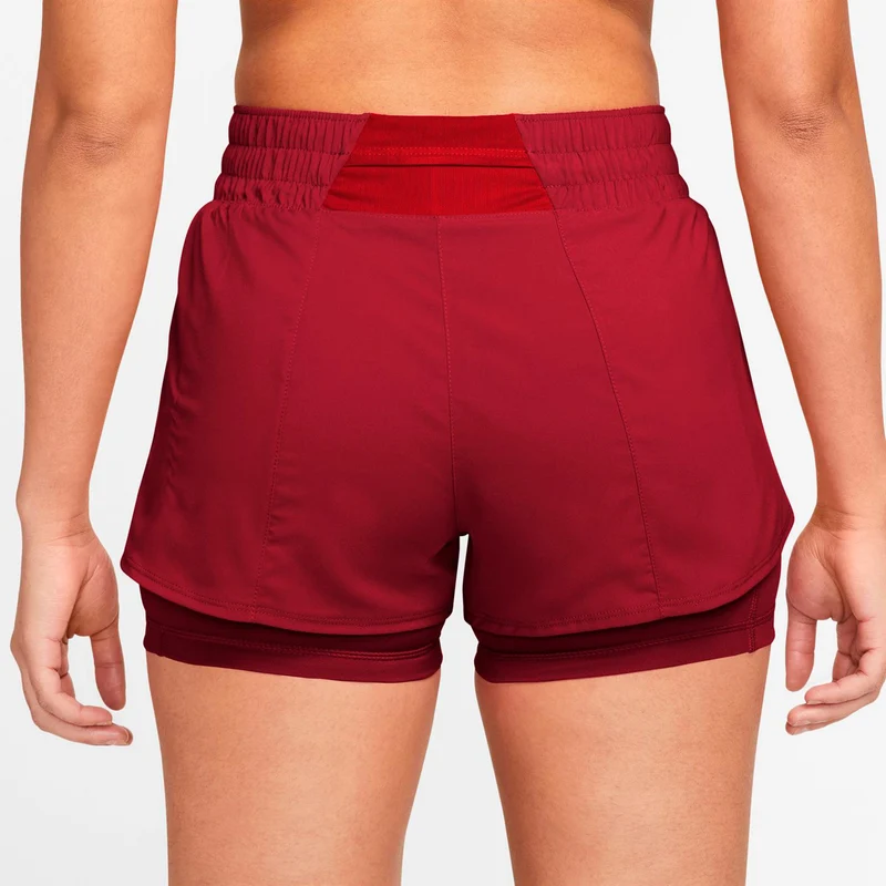 Dri-Fit One Mid Rise 2in1 3in Shorts Damen - rot