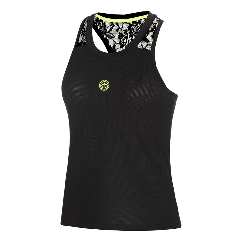 Night Flash Racerback Lace Tank-Top Damen - schwarz