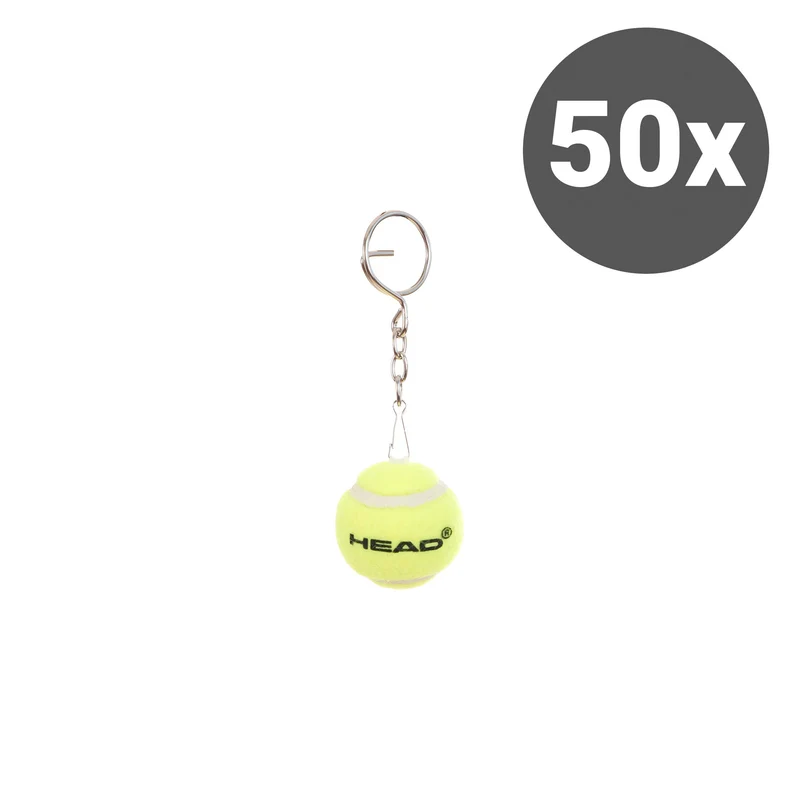 Mini Tennis Ball Schlüsselanhänger 50er Pack - gelb