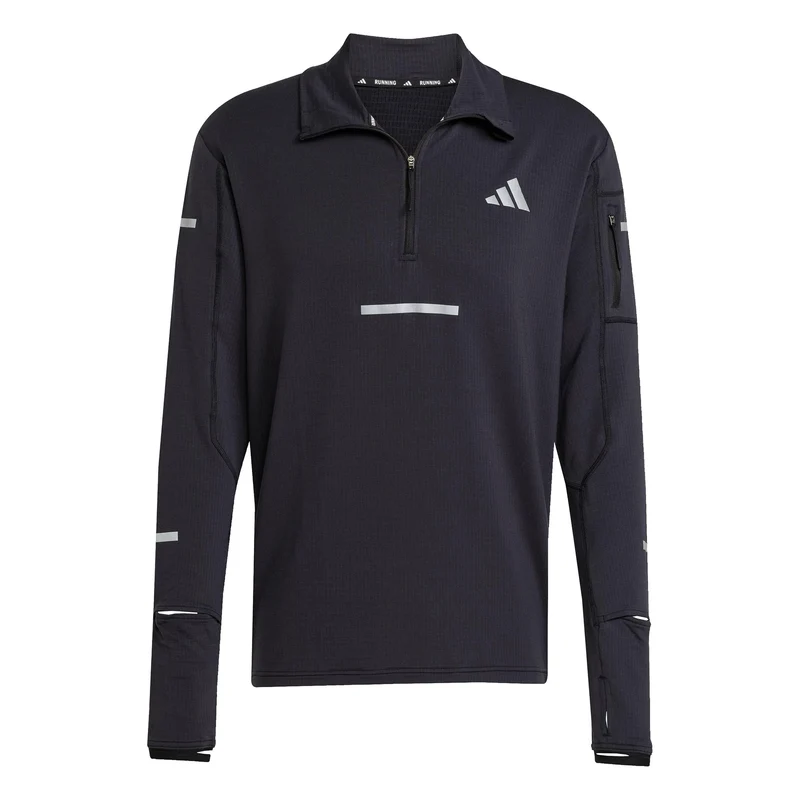 adi365 Warm Half-Zip Laufshirt Herren-schwarz