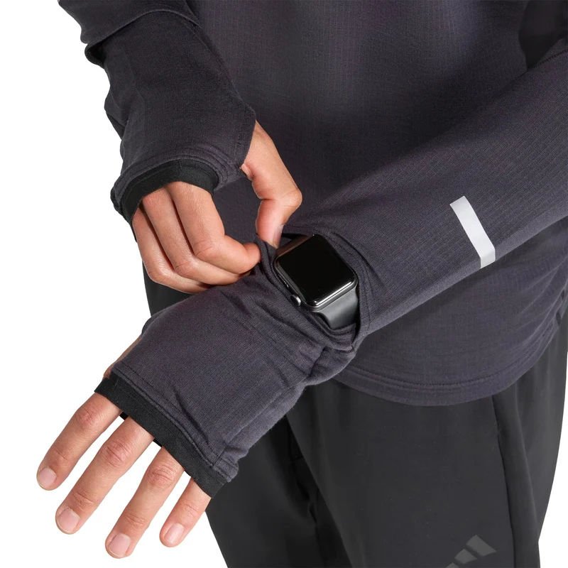 adi365 Warm Half-Zip Laufshirt Herren-schwarz