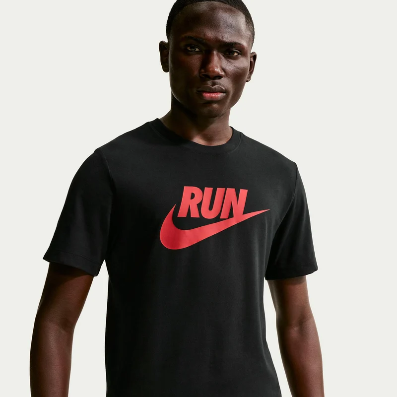 Run Swoosh Laufshirt Herren - schwarz, rot