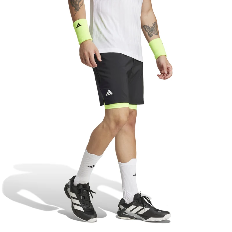 7in Club 2In1 Shorts Herren-Schwarz,Neongrün