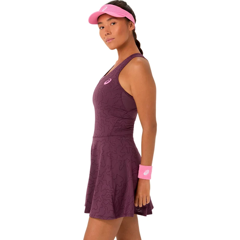 Match Jacquard Kleid Damen - weinrot