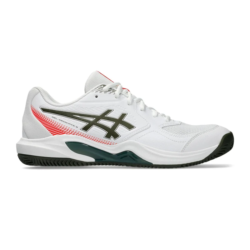 Gel-Dedicate 9 Sandplatzschuh Herren - weiß, petrol