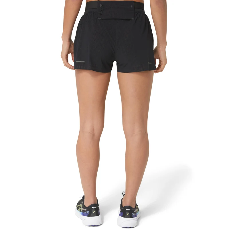 Metarun Split Laufshorts Damen-Schwarz