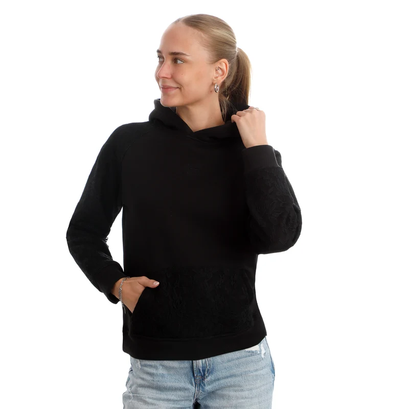 Night Flash Lace Hoody Damen - schwarz