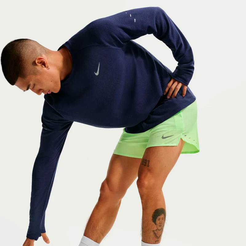 STRIDE 5IN Laufshorts Herren - hellgrün, silber