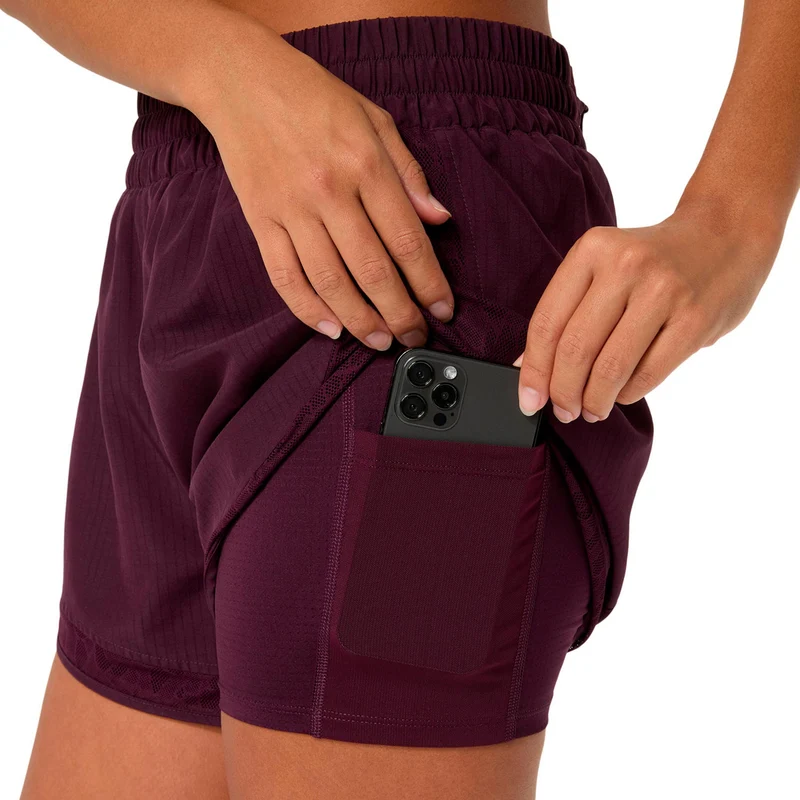Nagino Laufshorts Damen - weinrot