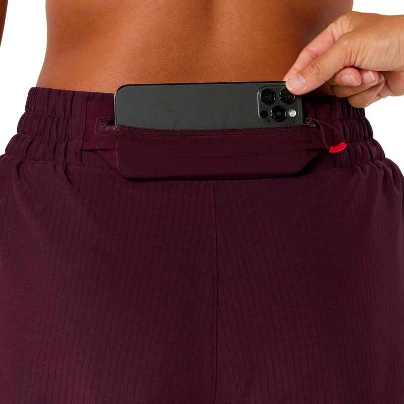 Nagino Laufshorts Damen - weinrot