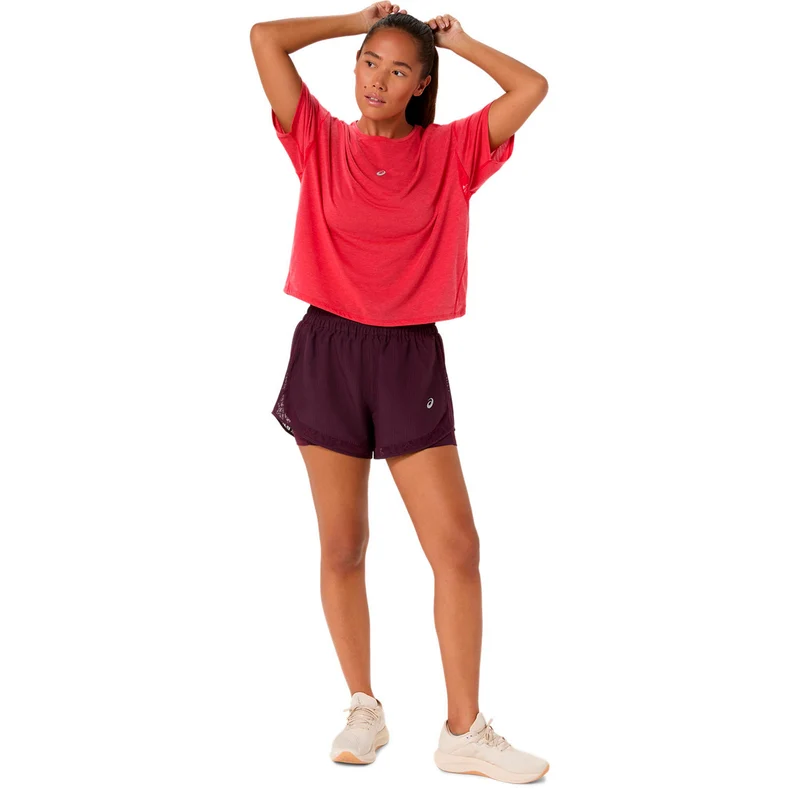 Nagino Laufshorts Damen - weinrot