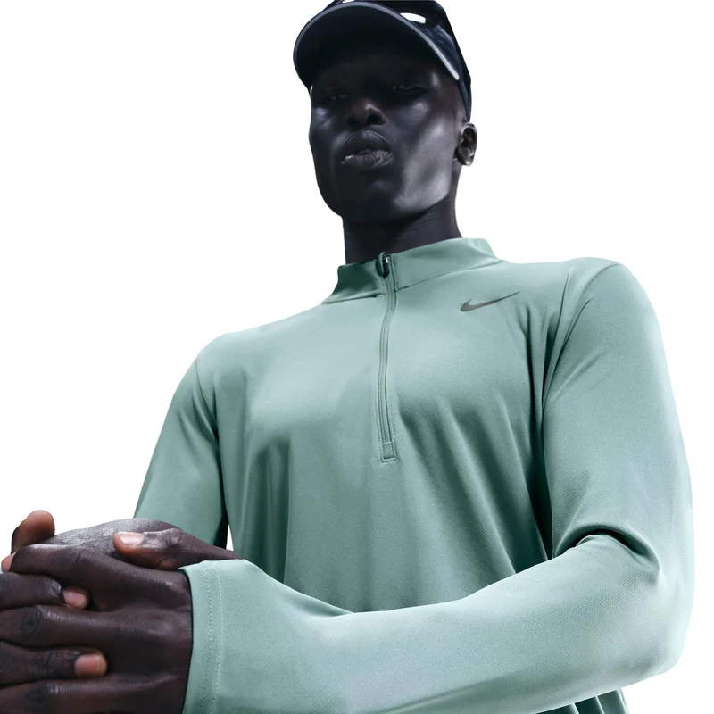 Pacer Half-Zip Laufshirt Herren - türkis, silber
