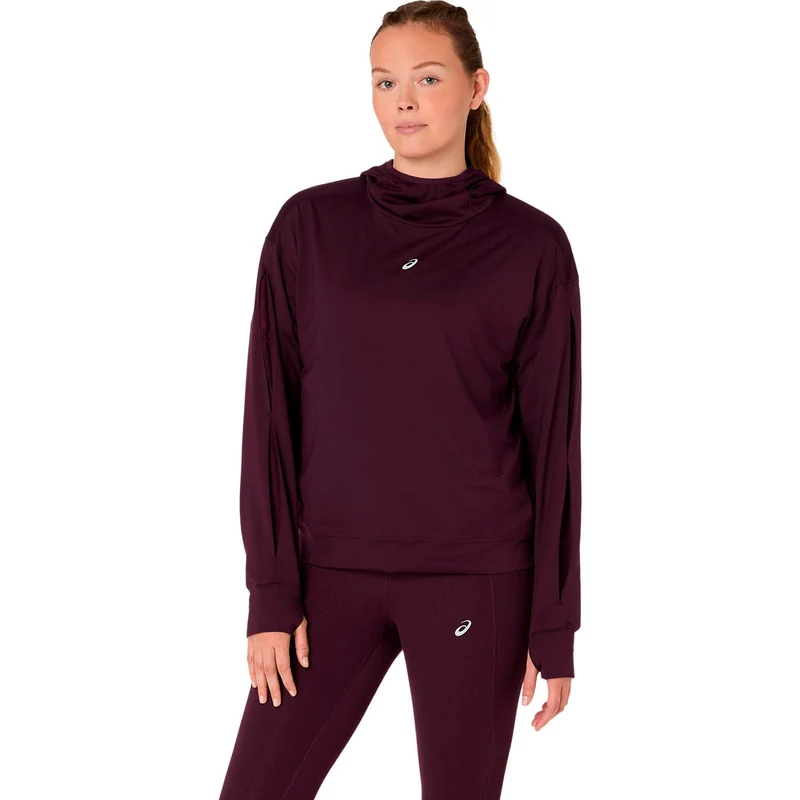 Nagino Winter Hoodie Laufshirt Damen - weinrot