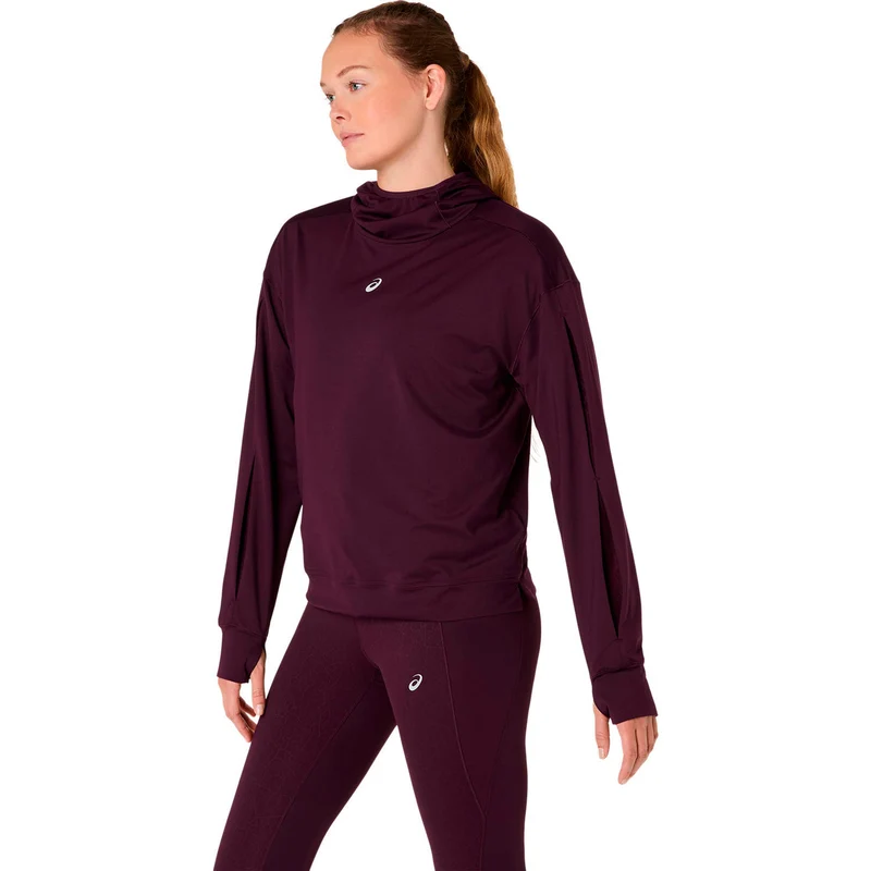 Nagino Winter Hoodie Laufshirt Damen - weinrot