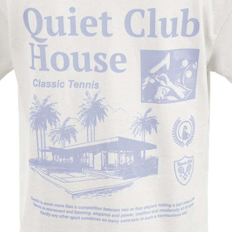 Club House Boyfriend T-Shirt Damen - creme