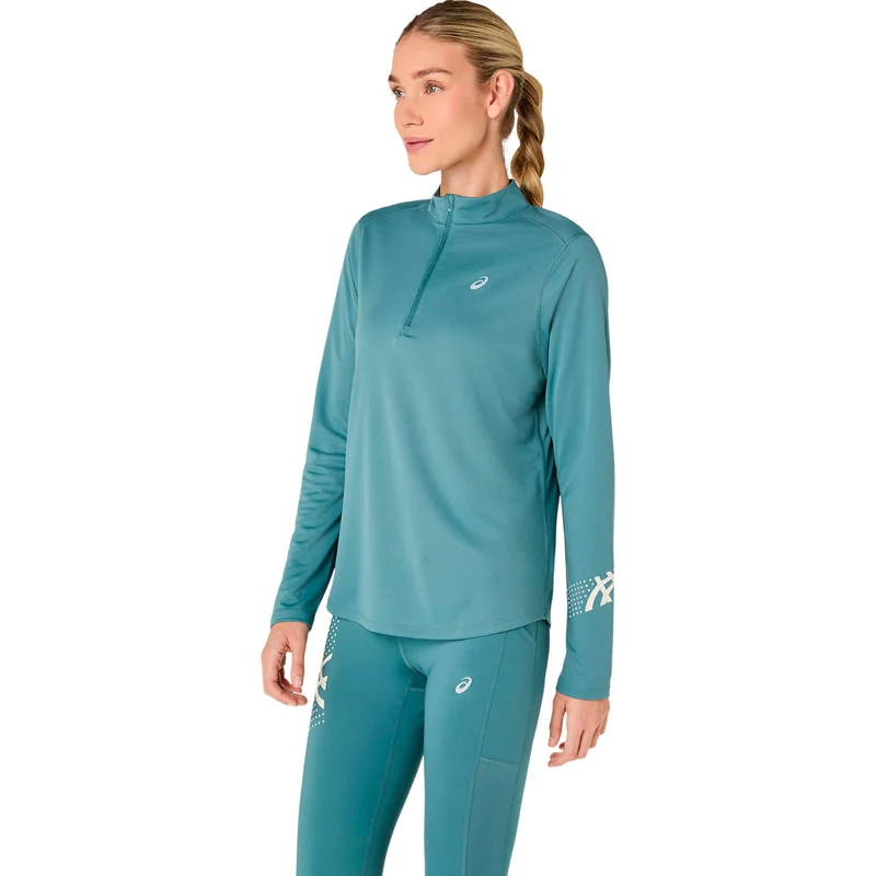 Icon 1/2 Zip Laufshirt Damen - türkis