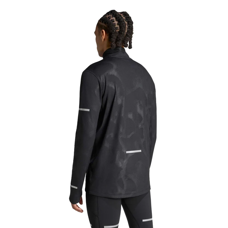 adi365 Warm Laufshirt Herren - schwarz