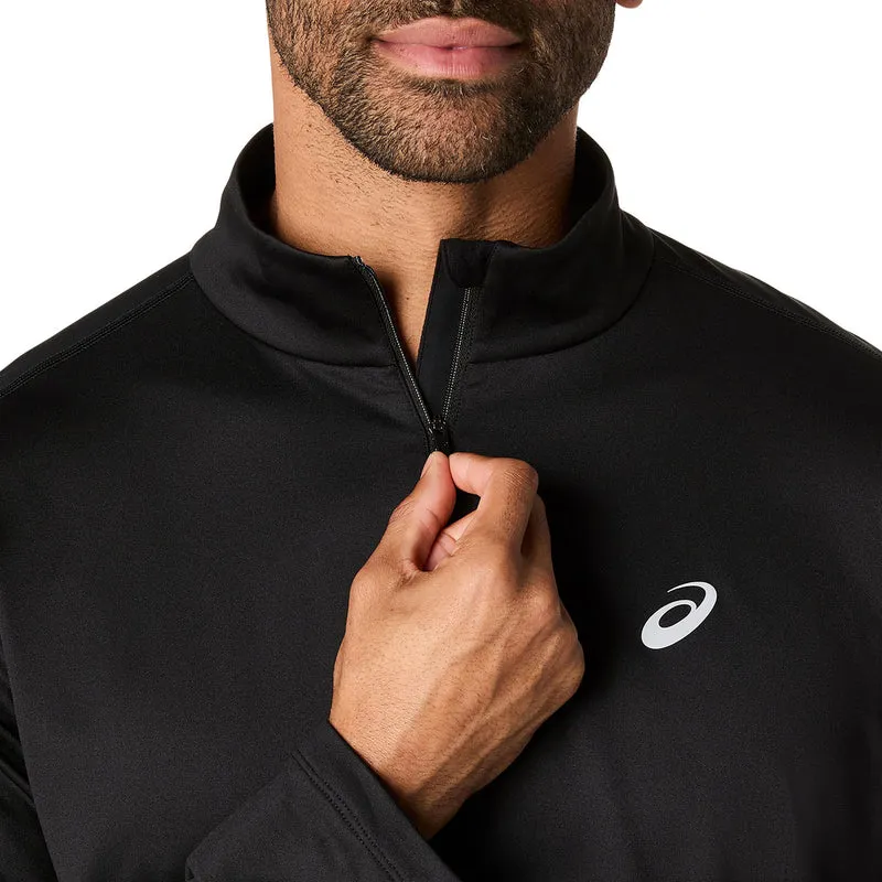 Core 1/2 Zip Winter Laufshirt Herren - schwarz