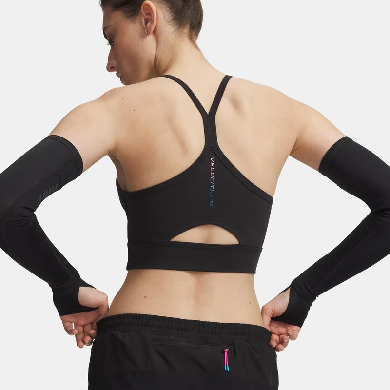 Velociti Elite Crop Laufshirt Damen-schwarz, pink