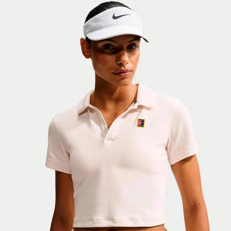 Court Heritage Crop Polo Damen - creme