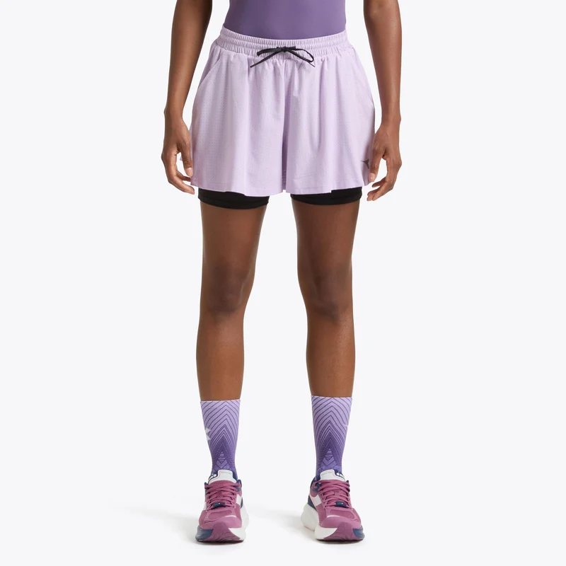 2in1 Shorts Damen - flieder