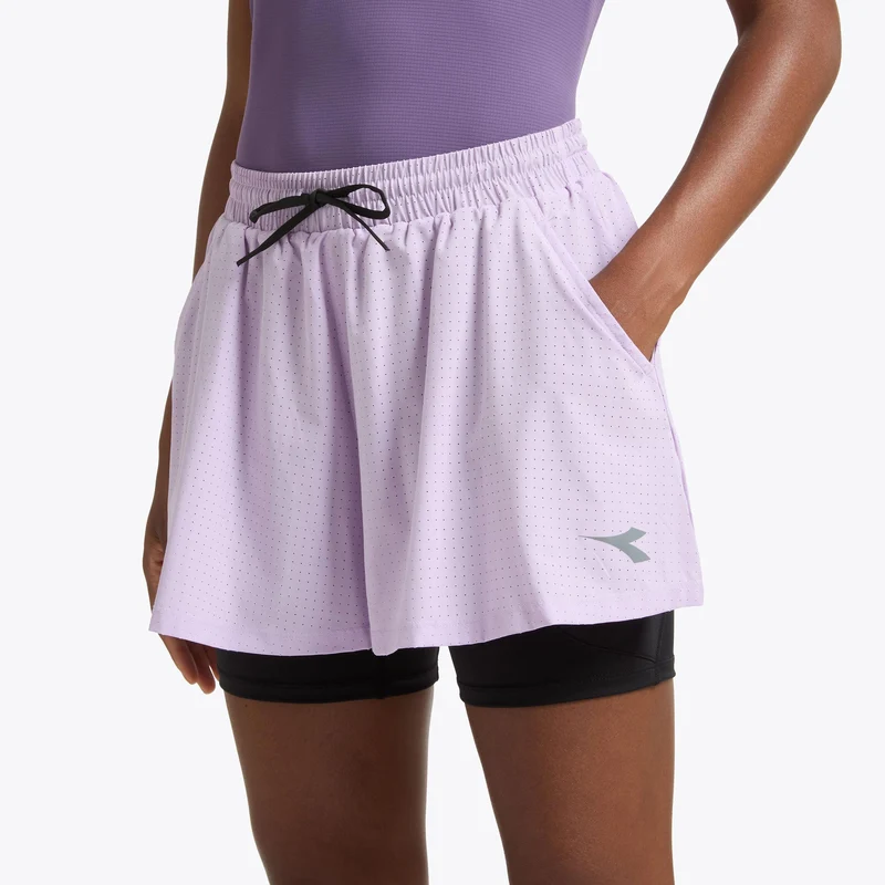 2in1 Shorts Damen - flieder