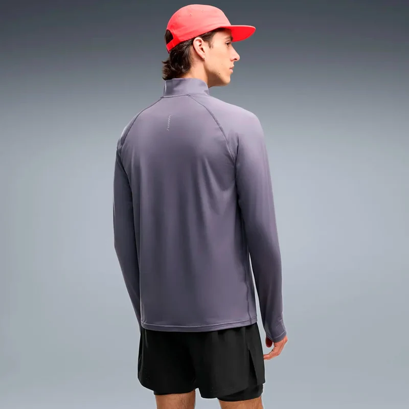 Velocity Cloudspun 1/4 Zip Laufshirt Herren - grau