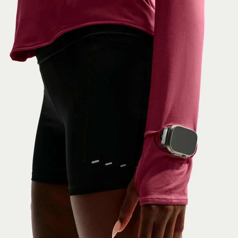 Swift Half-Zip Laufshirt Damen - mauve, silber