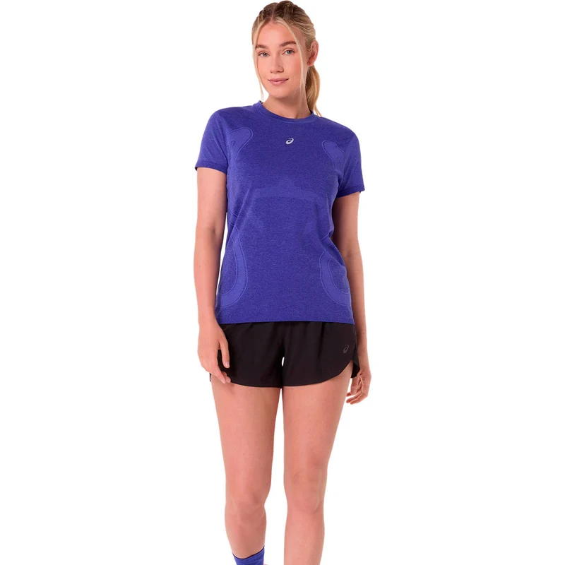 Road Seamless Laufshirt Damen - blau, lila